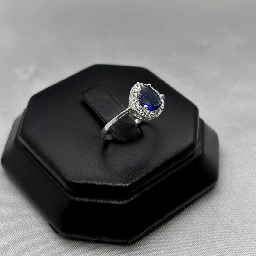 #AD464 - Anillo Gota Con Zirconia Plata - A09/1.5