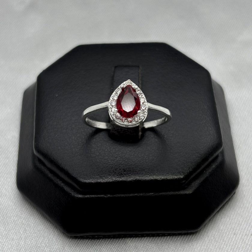 #AD464 - Anillo Gota Con Zirconia Plata - A09/1.5