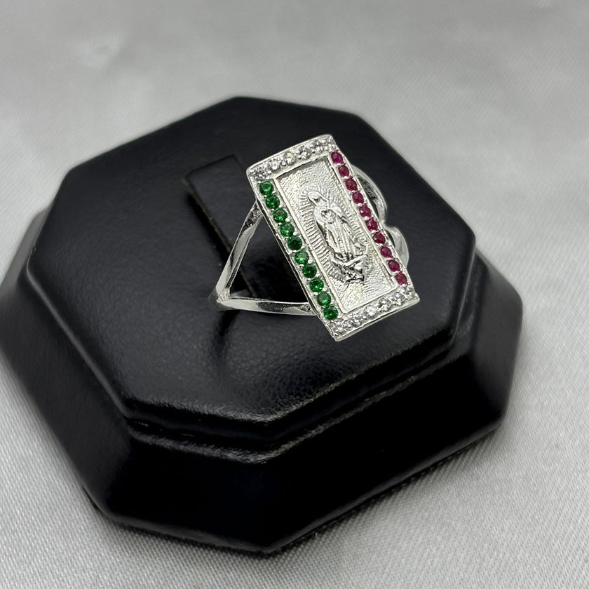 #AD467 - Anillo Virgen María De Guadalupe  Con Zirconias Plata - A09/3.2
