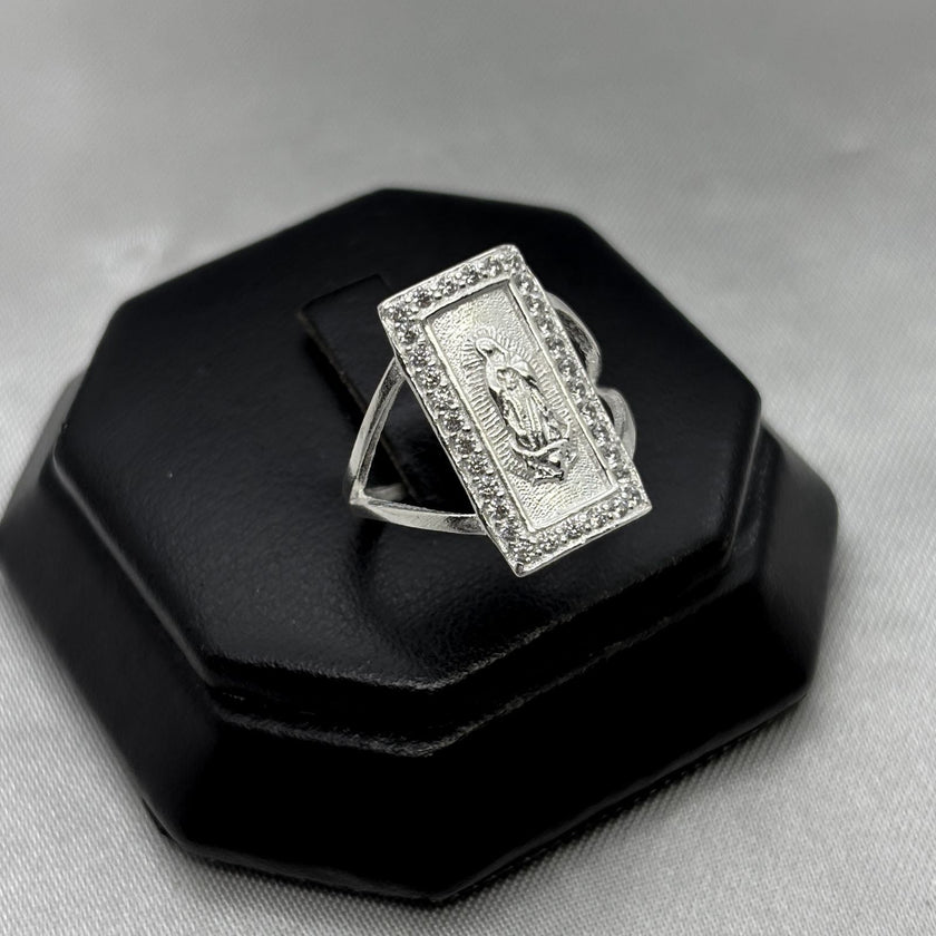 #AD467 - Anillo Virgen María De Guadalupe  Con Zirconias Plata - A09/3.2