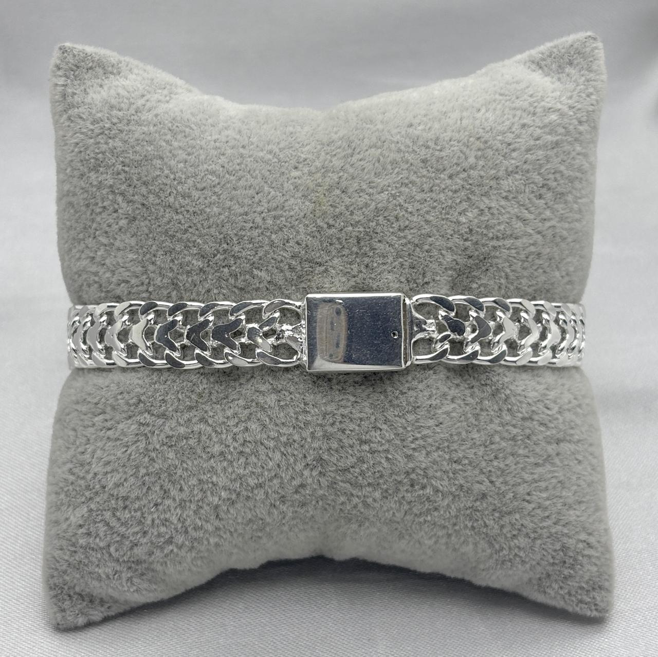 #ESC265 - Esclava Petatillo/Doble Cubana Diamantado Aleatorio Plata - 9mm - B10/28.4
