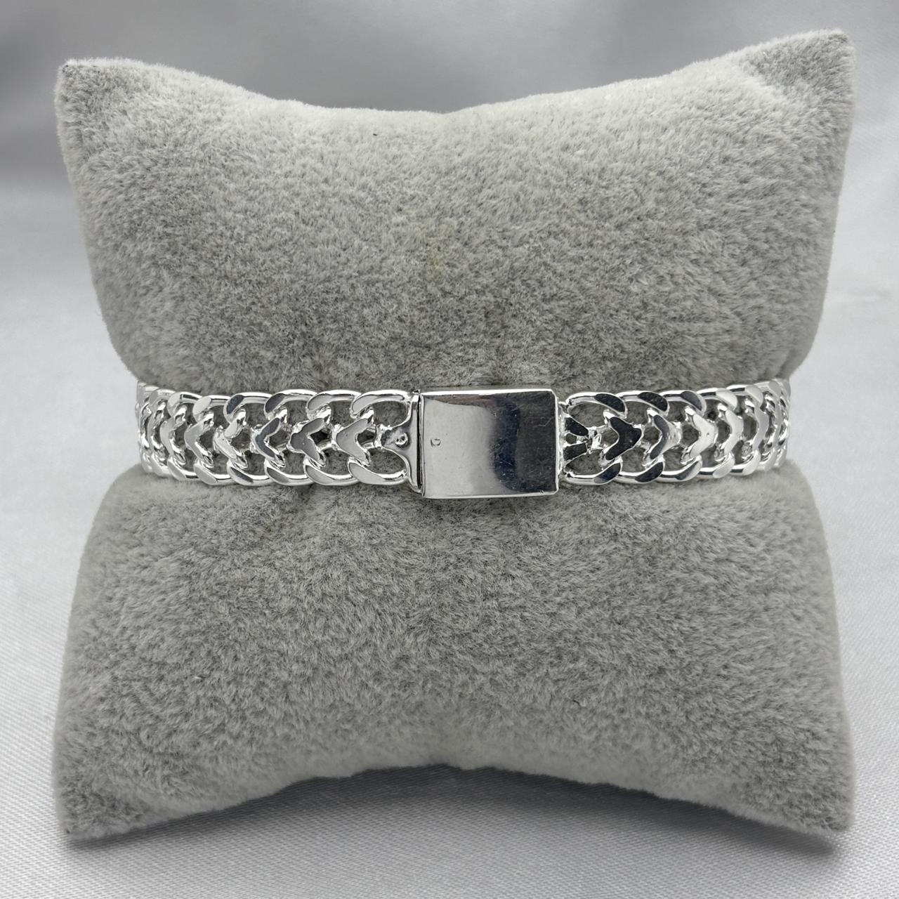 #ESC266 - Esclava Petatillo/Doble Cubana Diamantado Aleatorio Plata - 9mm - B10/25.1