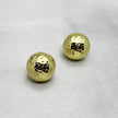 #ARL155 - Arete de Esfera Biselada Oro Laminado De 18K - LB025/