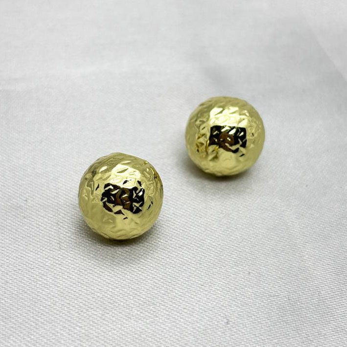 #ARL155 - Arete de Esfera Biselada Oro Laminado De 18K - LB025/