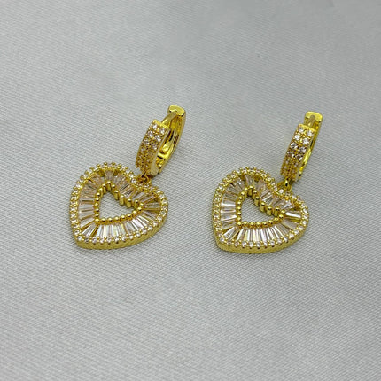 #HOL169 - Huggies Colgante De Corazon Con Zirconia Oro Laminado De 18k - LB040/