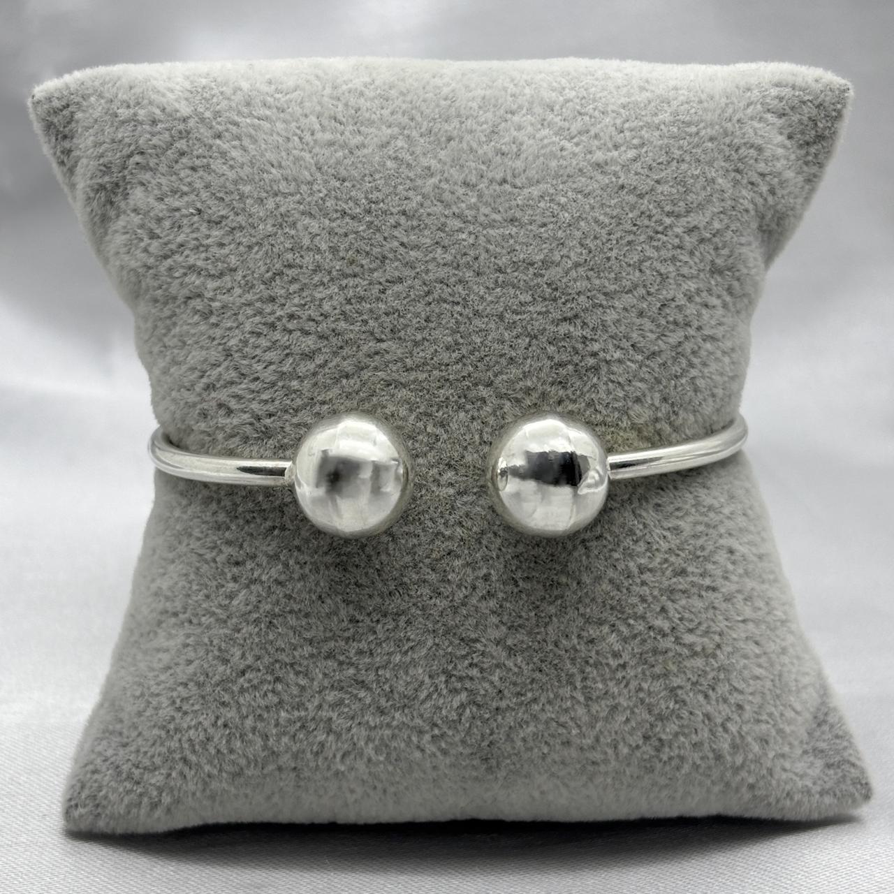 #PA494 - Pulsera Ajustable Bolitas Plata - A10/8.3