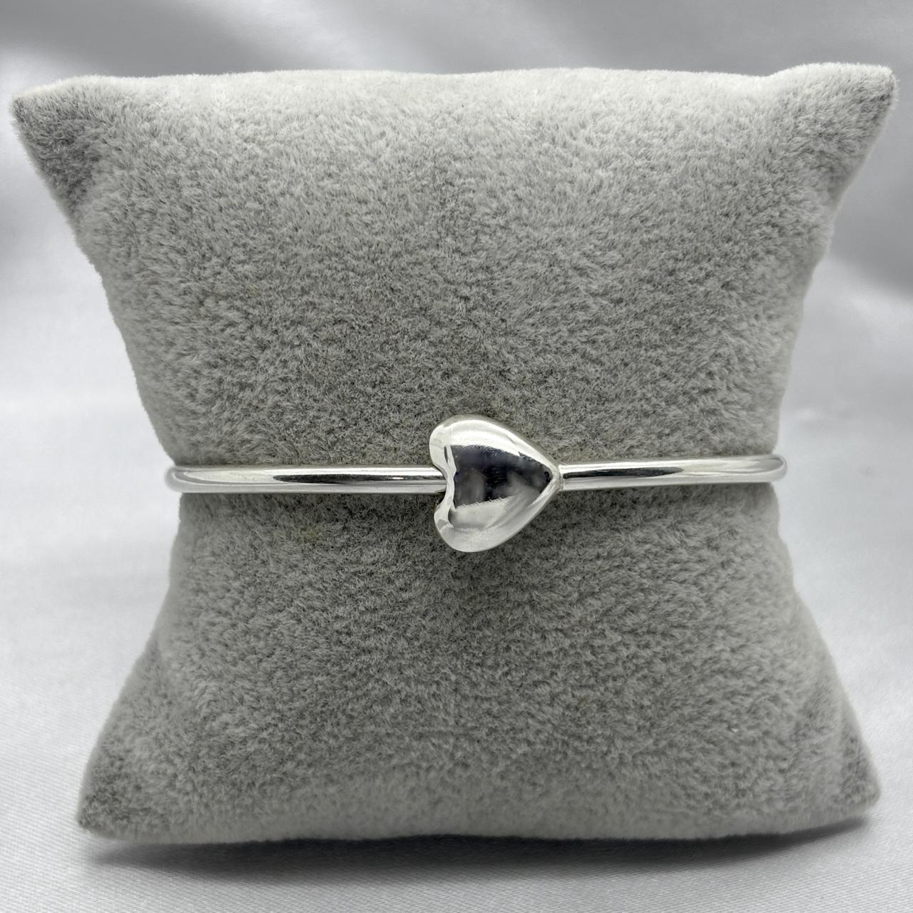 #PA496 - Pulsera Con Broche Corazón Plata - A10/6.5