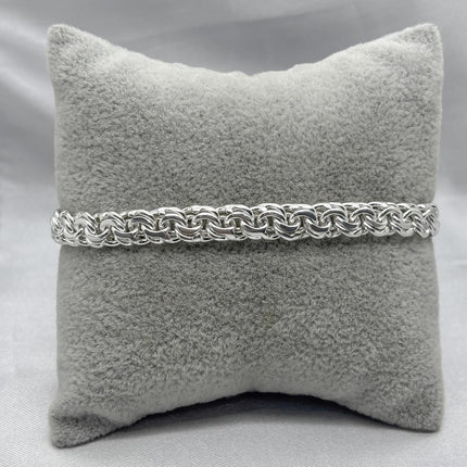 #PO229 - Pulso Tejido Chino De Plata - 7 mm - A07/22.2