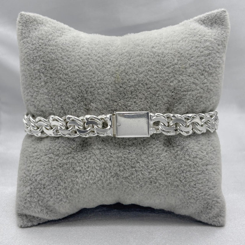 #ESC268 - Esclava Lisa Tejido Chino Plata 8mm - A08/30.8