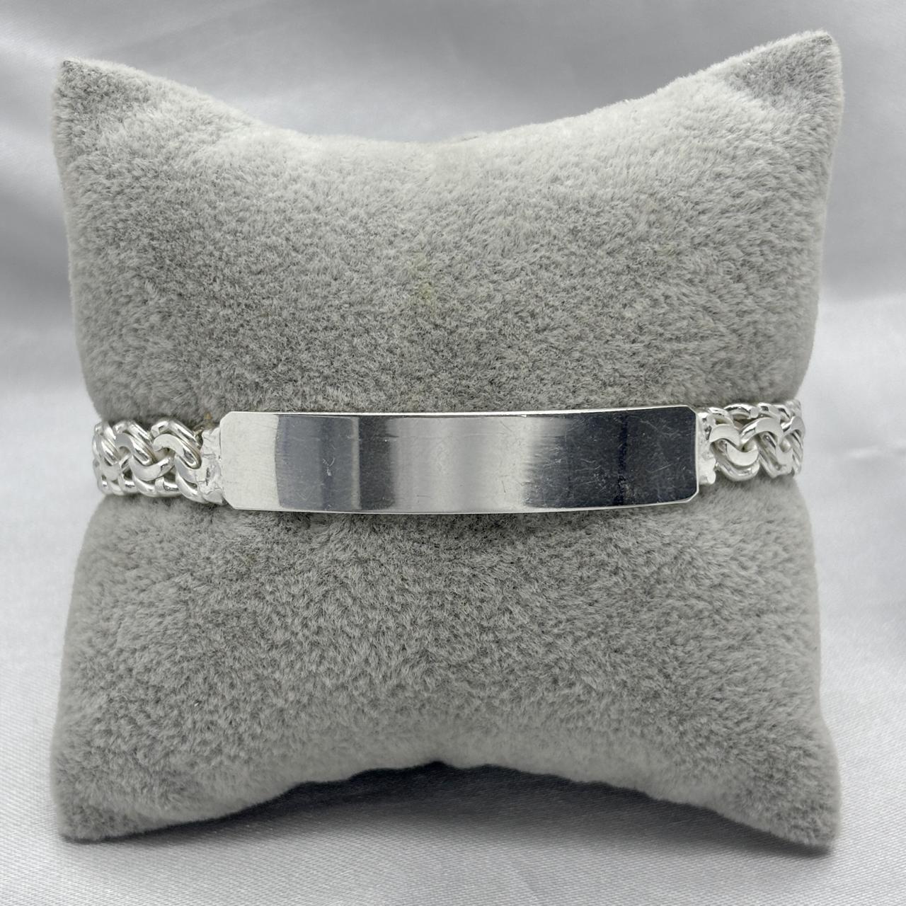 #ESC268 - Esclava Lisa Tejido Chino Plata 8mm - A08/30.8