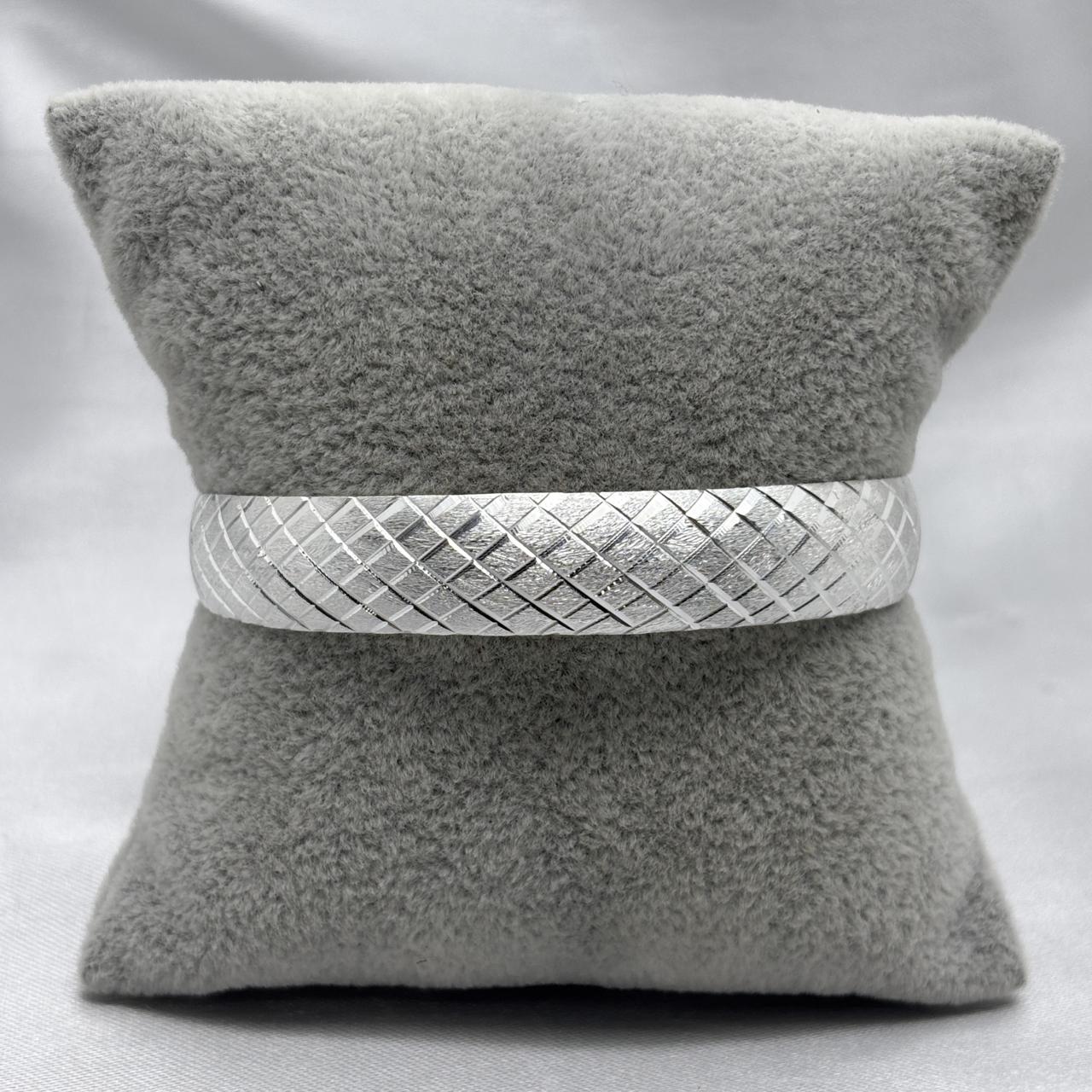 #AO120 - Aro Ajustable Diamantado Plata  - 1.1 cm A07/10.2