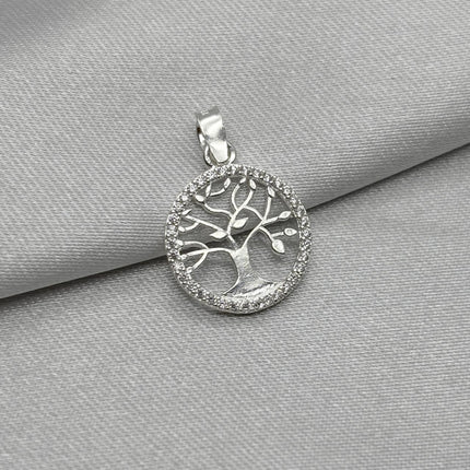 #D656 - Dije Árbol De La Vida Con Zirconia Plata - B12/1.2