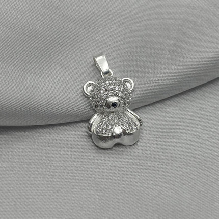 #D654 - Dije Osito Con Zirconia Plata - B12/2.1