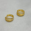 #HOL173 - Huggies Circular Con Piedra Zirconia Oro Laminado 18k - LB035/