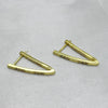 #ARL159 - Arete Triangular Piedra Zirconia Oro Laminado 18k - LB025/