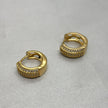 #HOL172 - Huggies Circular Piedra Zirconia Oro Laminado 18k - LB035/