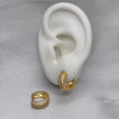 #HOL172 - Huggies Circular Piedra Zirconia Oro Laminado 18k - LB035/