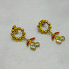 #ARL162 - Arete Aro De Bolitas Cereza/Corazón Colgante Oro Laminado 18k - LB030/