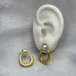 #ARL165 - Arete Ovalado Perla Sintética Oro Laminado 18k - LB025/