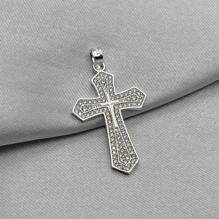 #D662 - Dije Cruz Con Zirconia Plata - B12/2.2