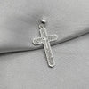 #D645 - Dije De Cruz Con Zirconia Plata - B12/1.8
