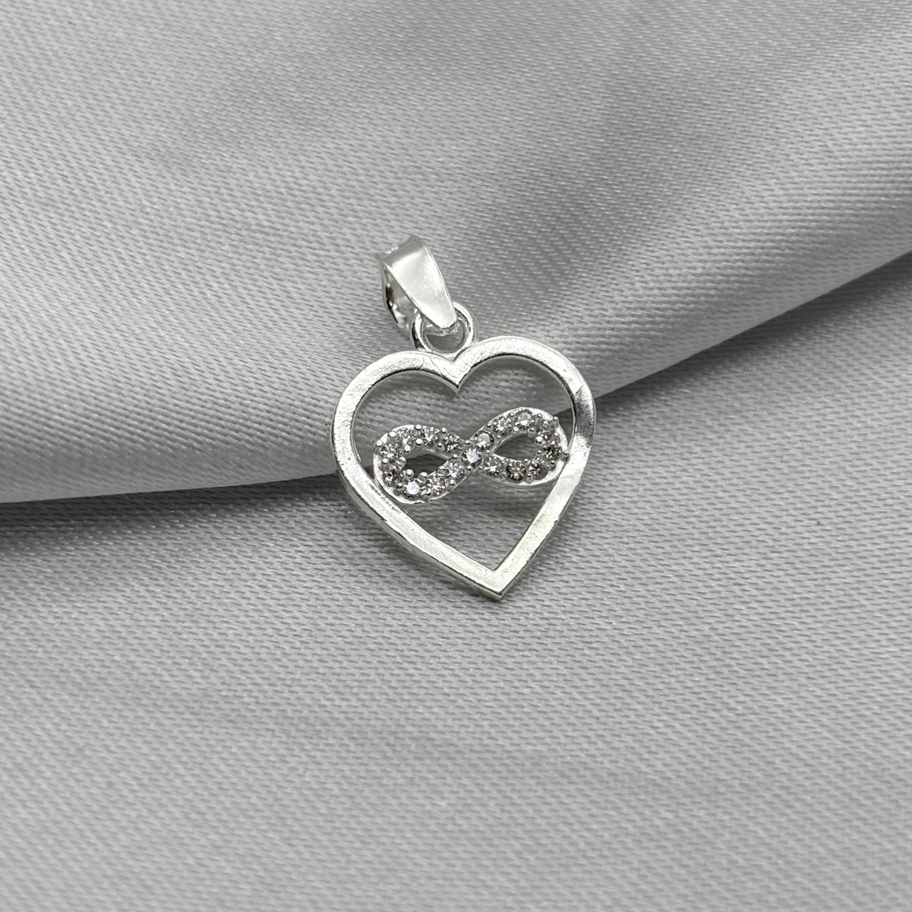 #D659 - Dije Corazón Infinito Con Zirconia Plata - B12/0.8