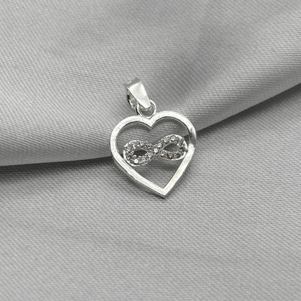 #D659 - Dije Corazón Infinito Con Zirconia Plata - B12/0.8
