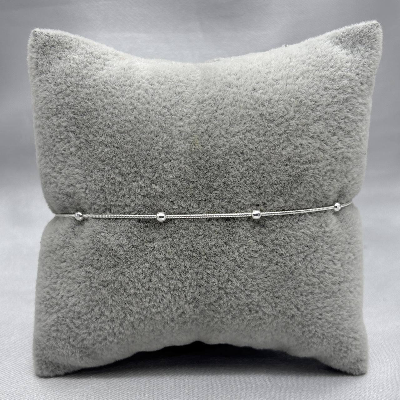 #PA499 - Pulsera Italiana Con Cuenta Diamantada Plata - B17/1.7