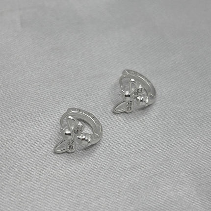 #H205 - Huggie De Abejorro Con Zirconia Plata - B17/1.7