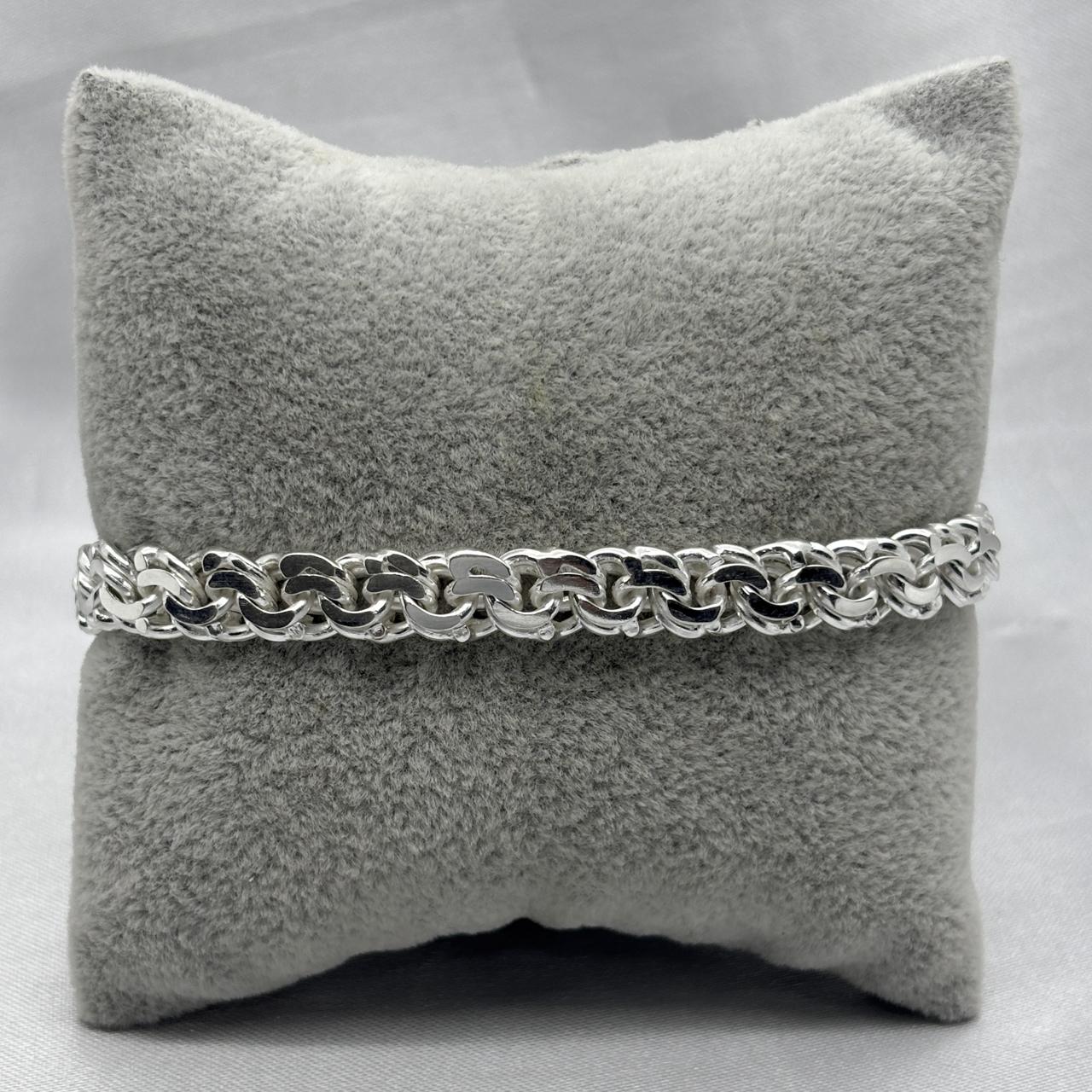 #PO227 - Pulso Tejido Chino  Plata -  8 mm -  A07/28.4