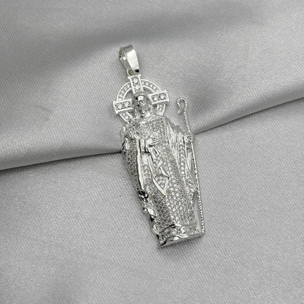 #D669 - Dije Santo Con Zirconia Plata - B17/8.3