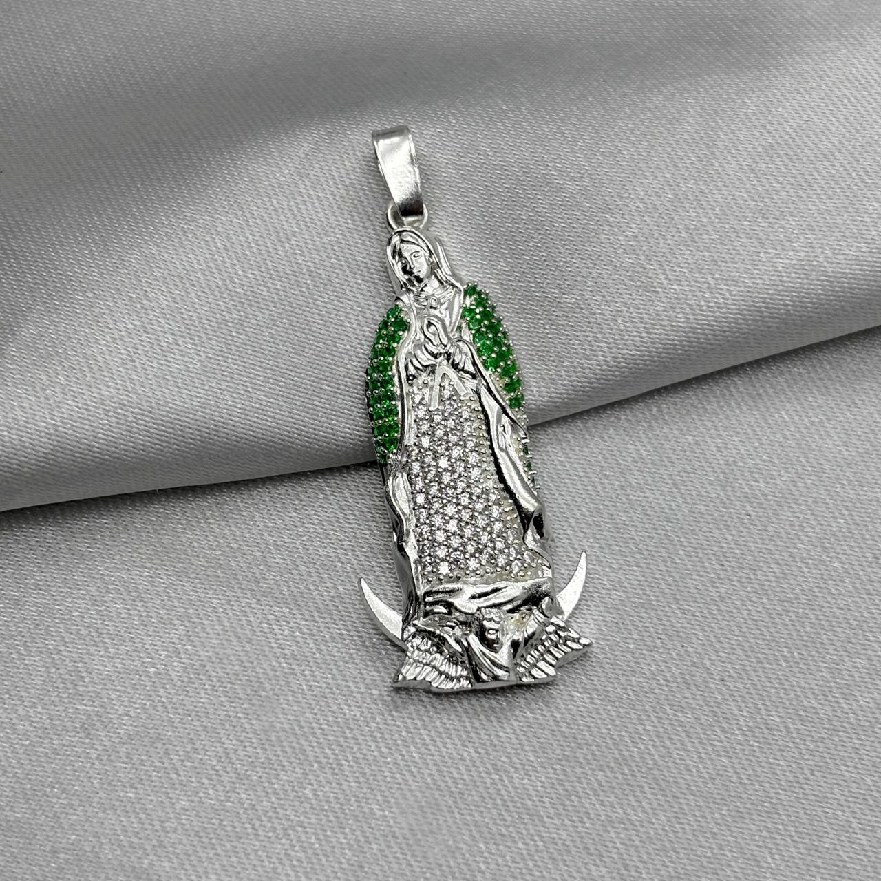 #D673 - Dije Virgen De Guadalupe Con Zirconia Plata - B17/3.7
