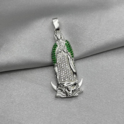 #D673 - Dije Virgen De Guadalupe Con Zirconia Plata - B17/3.7