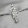 #D669 - Dije Santo Con Zirconia Plata - B17/8.3