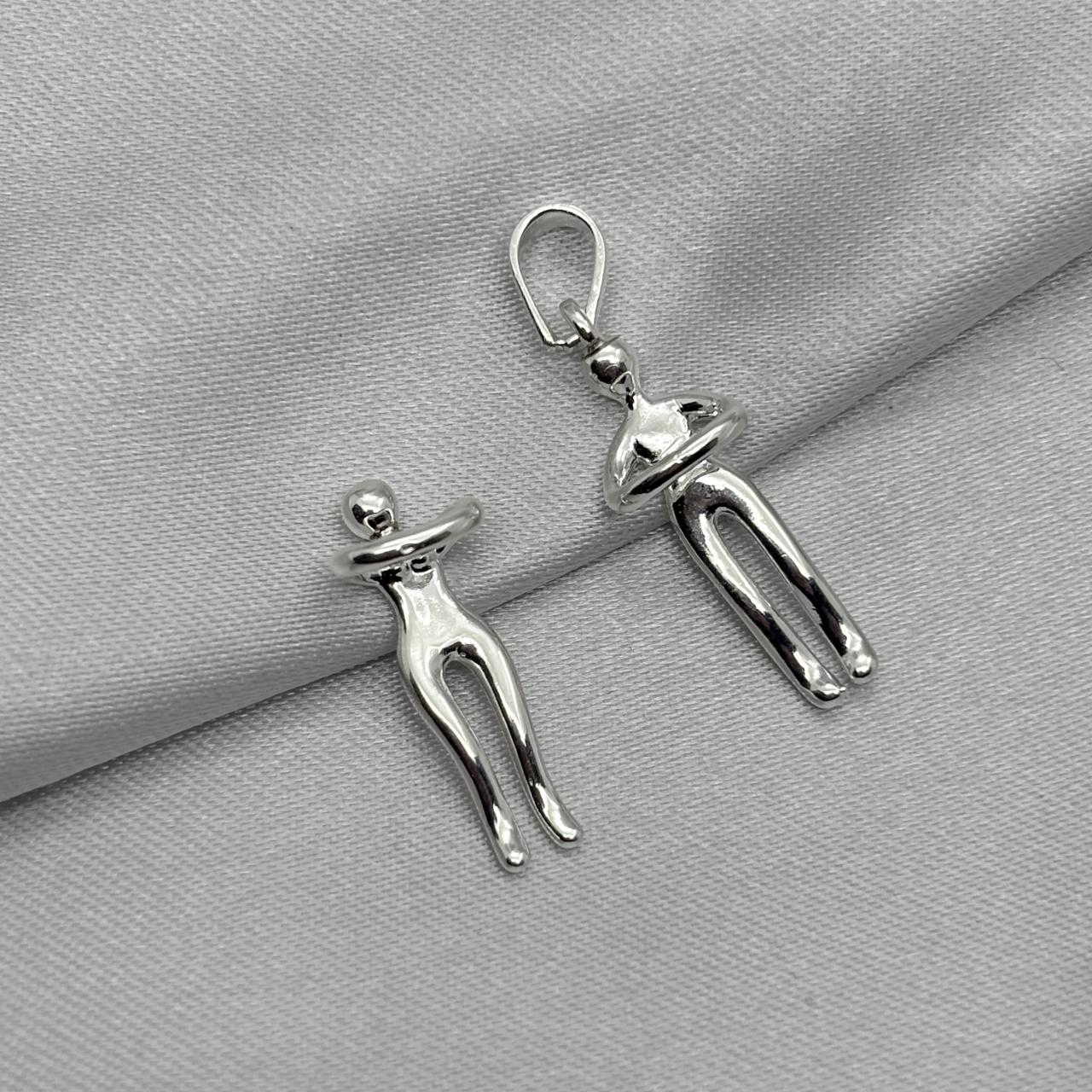 #D678 - Dije Conjunto El & Ella Abrazo Plata - B18/3.8