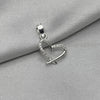 #D676 - Dije Dibujo De Corazón Con Zirconia Plata - B12/0.7
