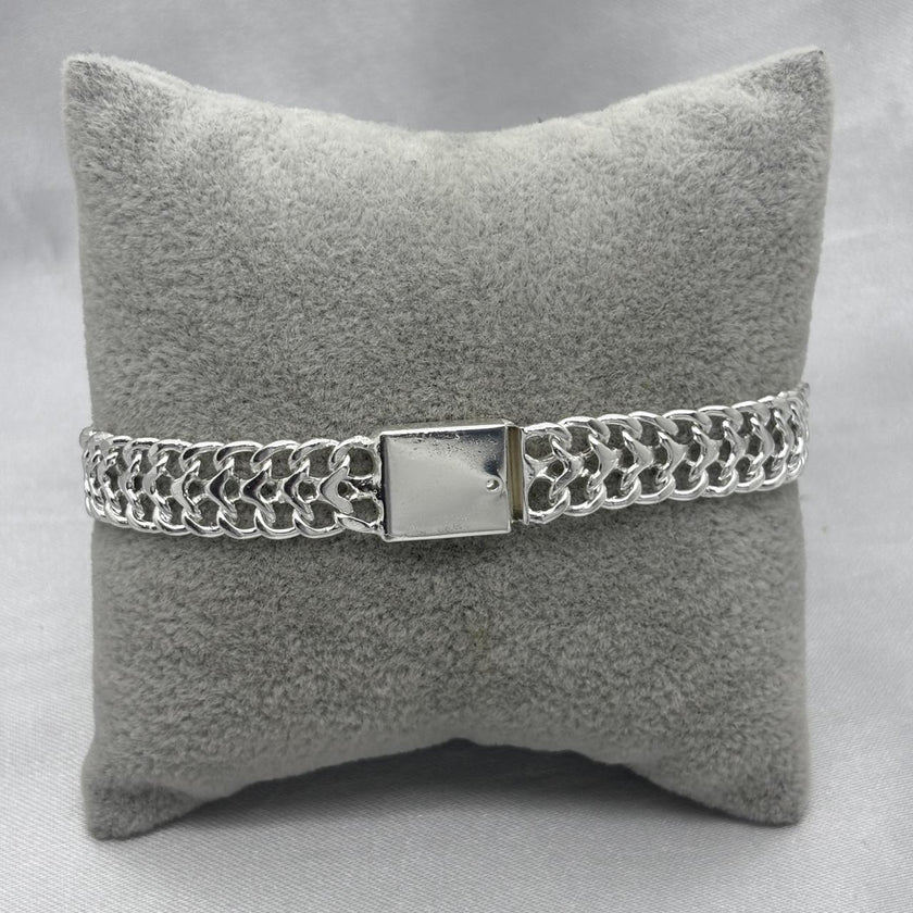 #ESC282 - Esclava Lisa Petatillo Plata - 1.0 cm - A09/23.4