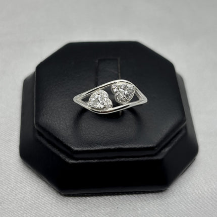 #AD476 - Anillo Corazones Con Zirconia Plata - C10/2.2