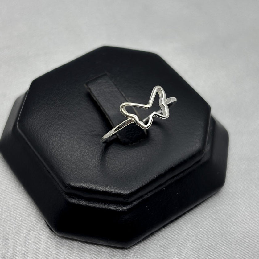 #AD471 - Anillo Silueta Mariposa Plata - C11/1.0