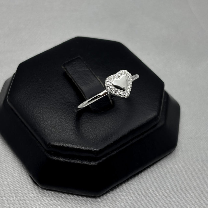 #AD474 - Anillo Corazón Con Zirconia Plata - C07/2.0