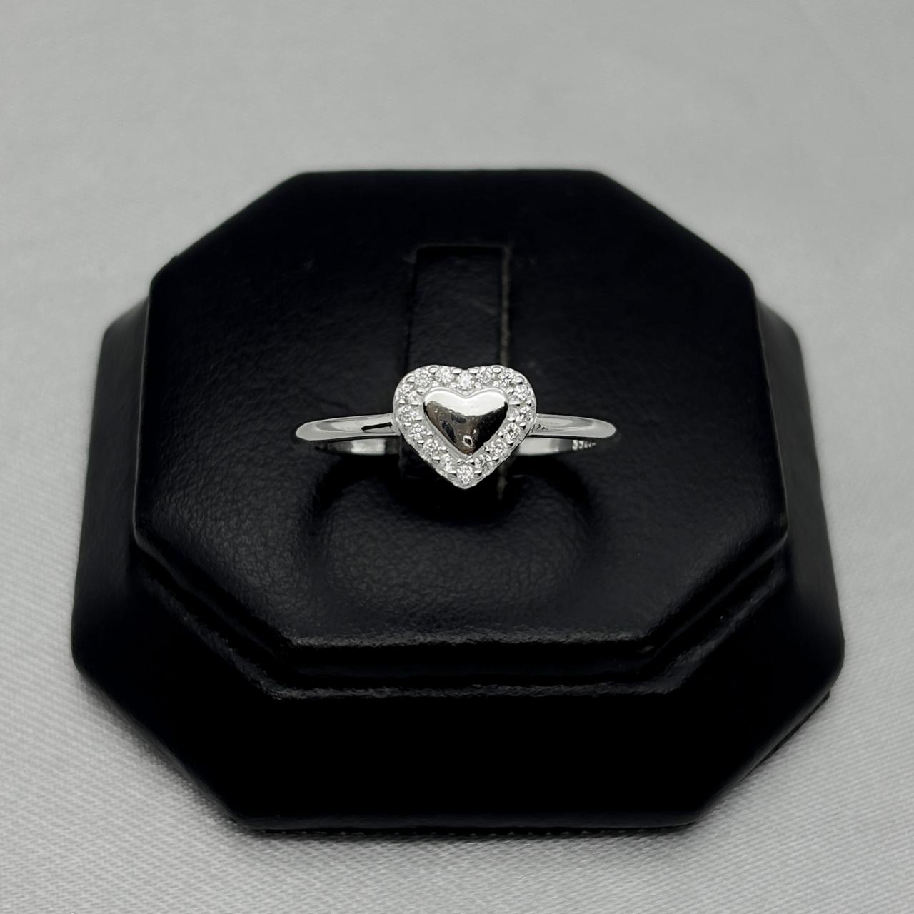 #AD474 - Anillo Corazón Con Zirconia Plata - C07/2.0
