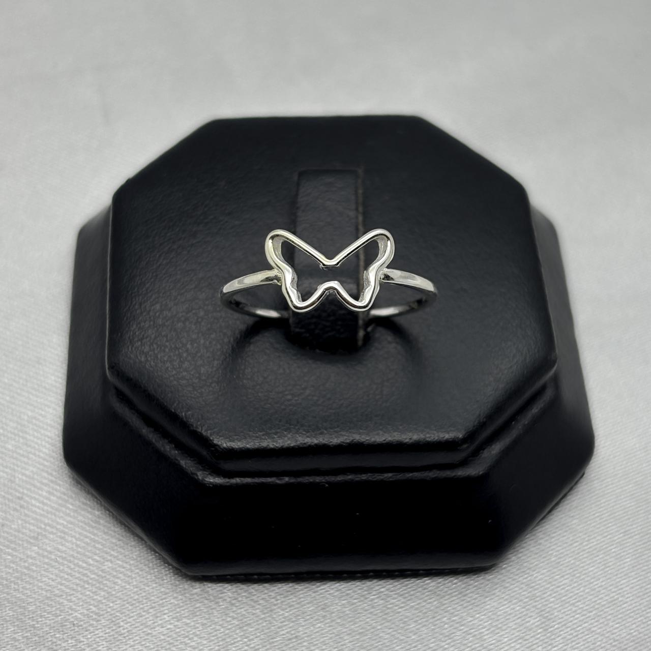 #AD471 - Anillo Silueta Mariposa Plata - C11/1.0
