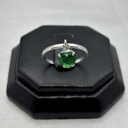 #AD479 - Anillo Corazón Colgante Con Zirconia Plata - A09/1.4