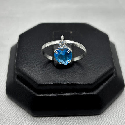 #AD479 - Anillo Corazón Colgante Con Zirconia Plata - A09/1.4
