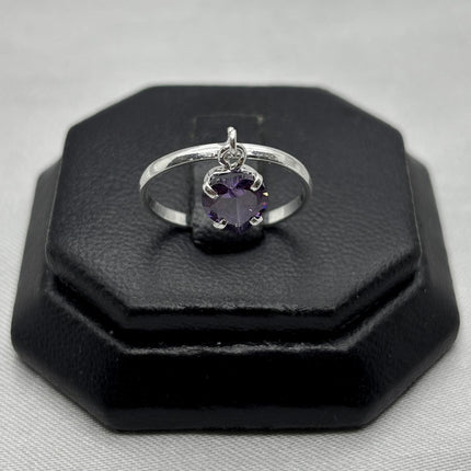 #AD479 - Anillo Corazón Colgante Con Zirconia Plata - A09/1.4