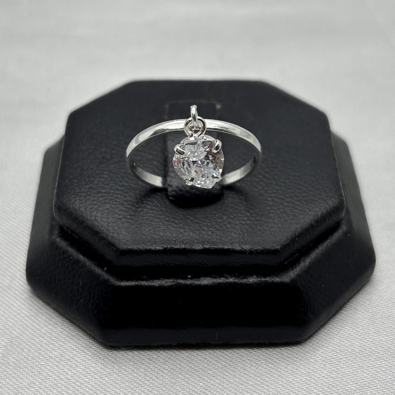 #AD479 - Anillo Corazón Colgante Con Zirconia Plata - A09/1.4