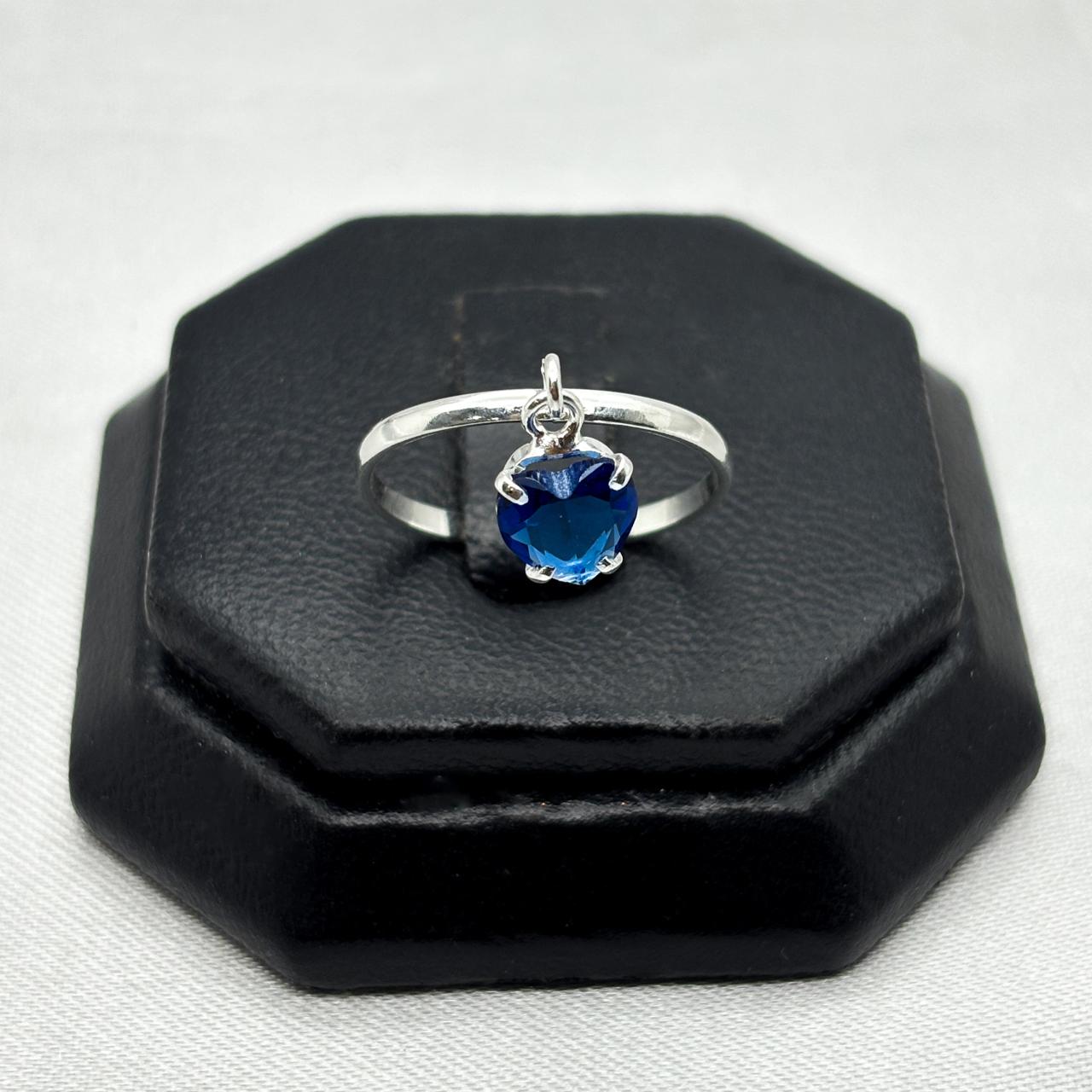#AD479 - Anillo Corazón Colgante Con Zirconia Plata - A09/1.4