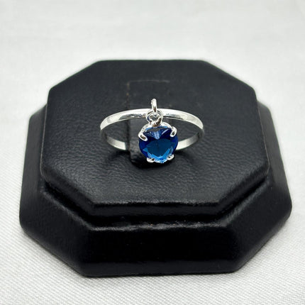 #AD479 - Anillo Corazón Colgante Con Zirconia Plata - A09/1.4