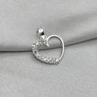 #D699 - Dije Corazón Con Zirconia Plata - A10/1.0