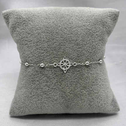 #PA509 - Pulsera Nudo De Bruja Con Zirconia Plata - A13/1.4